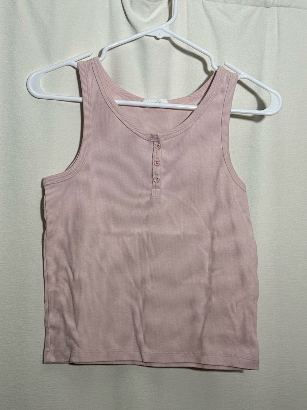 GAP Ribbed Henley Tank - Light Pink